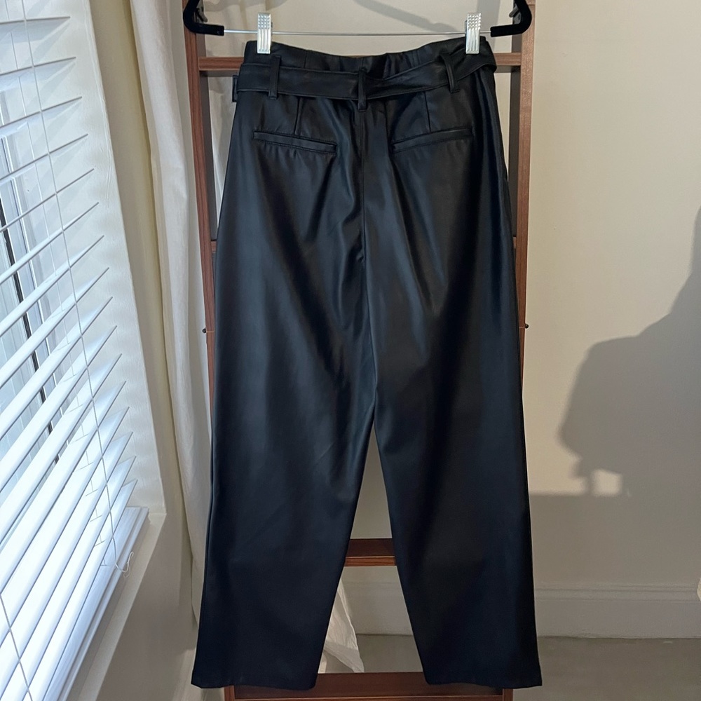 High Waisted Leather Trousers - image 4